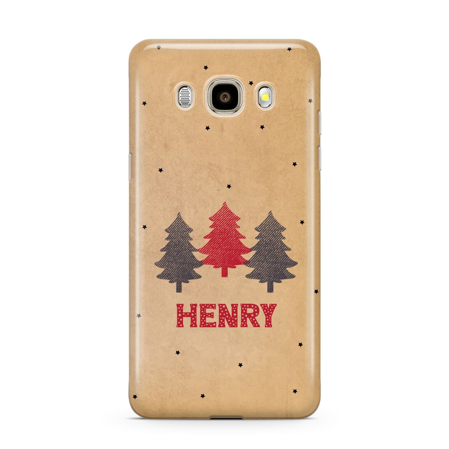 Personalised Christmas Tree Samsung Galaxy J7 2016 Case on gold phone