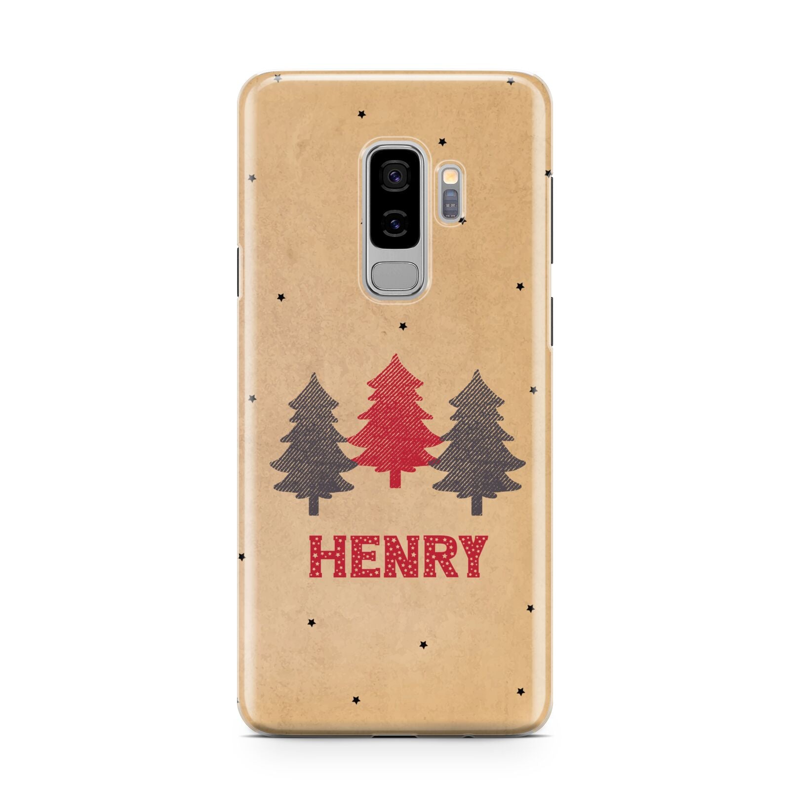 Personalised Christmas Tree Samsung Galaxy S9 Plus Case on Silver phone