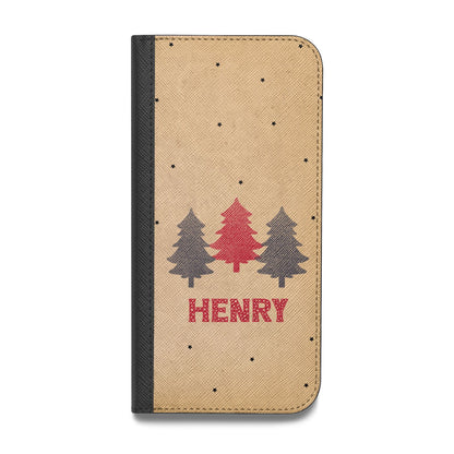 Personalised Christmas Tree Vegan Leather Flip Samsung Case