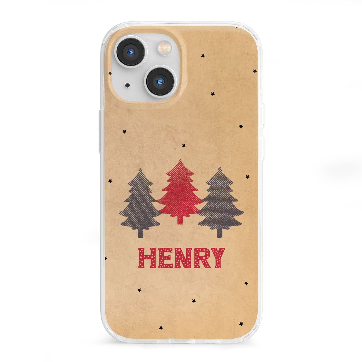 Personalised Christmas Tree iPhone 13 Mini Clear Bumper Case