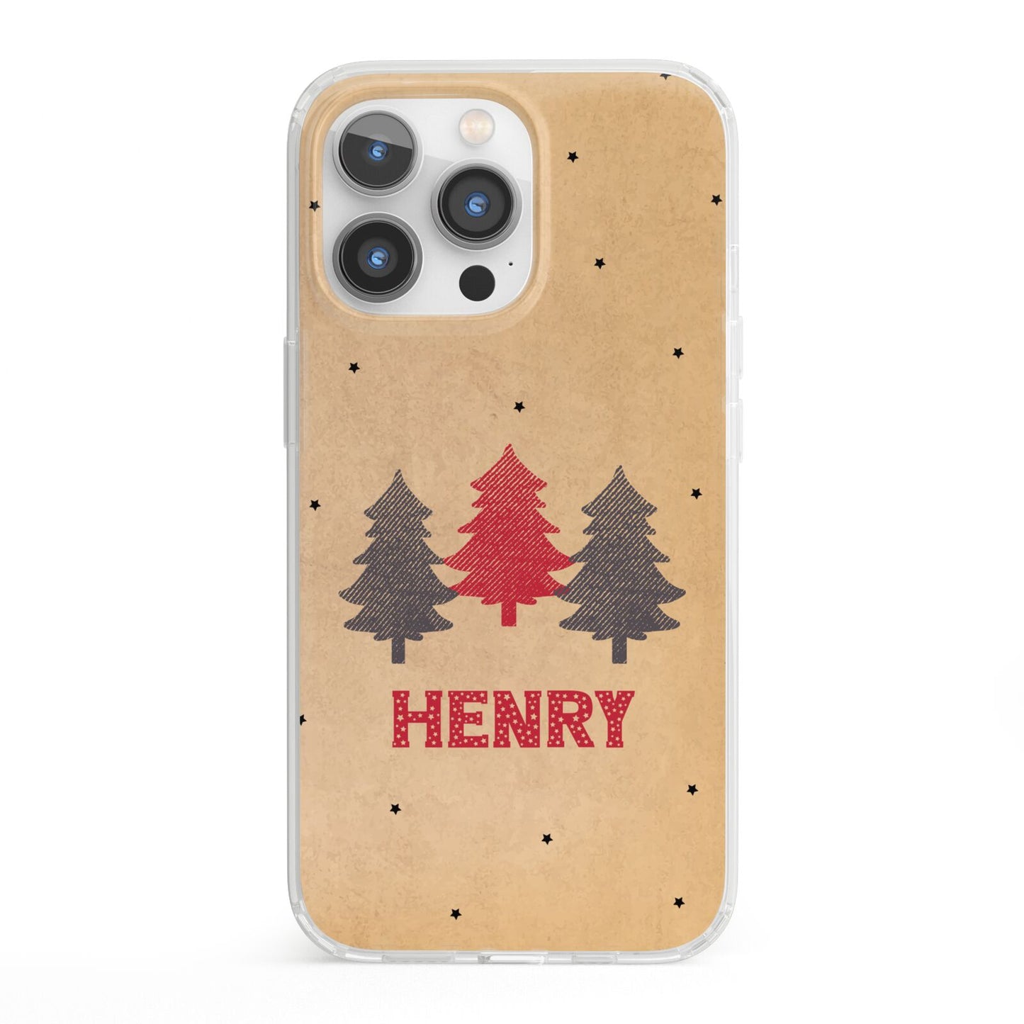 Personalised Christmas Tree iPhone 13 Pro Clear Bumper Case