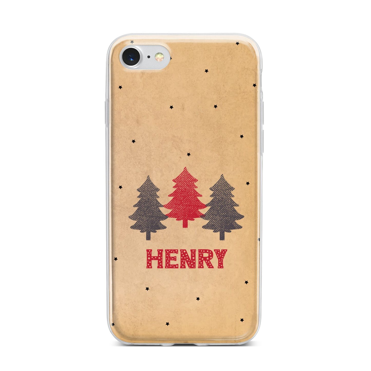 Personalised Christmas Tree iPhone 7 Bumper Case on Silver iPhone