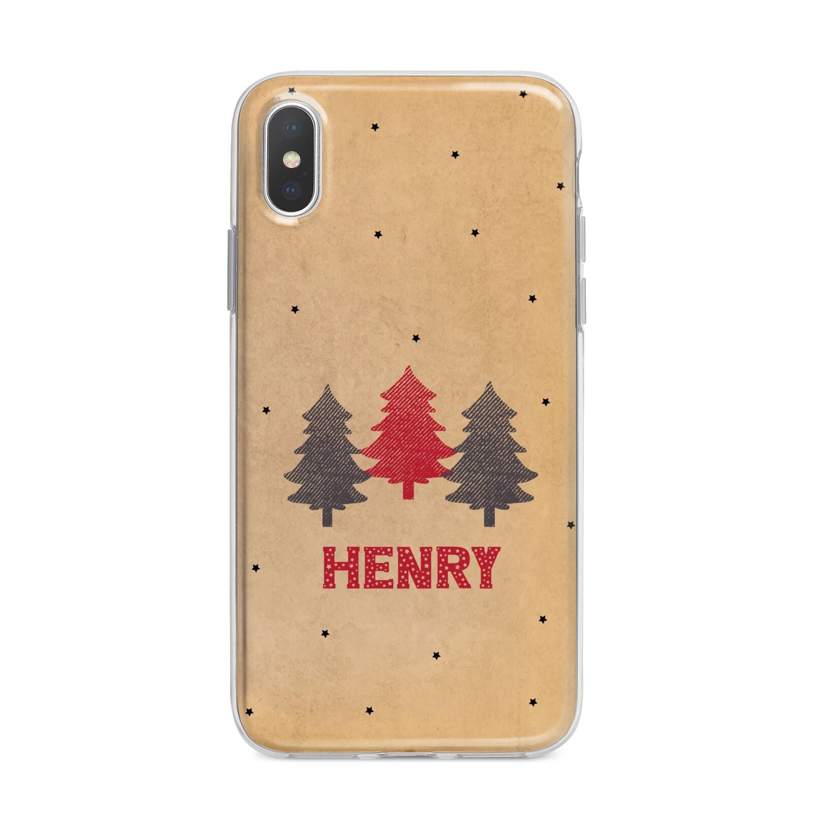 Personalised Christmas Tree iPhone X Bumper Case on Silver iPhone Alternative Image 1