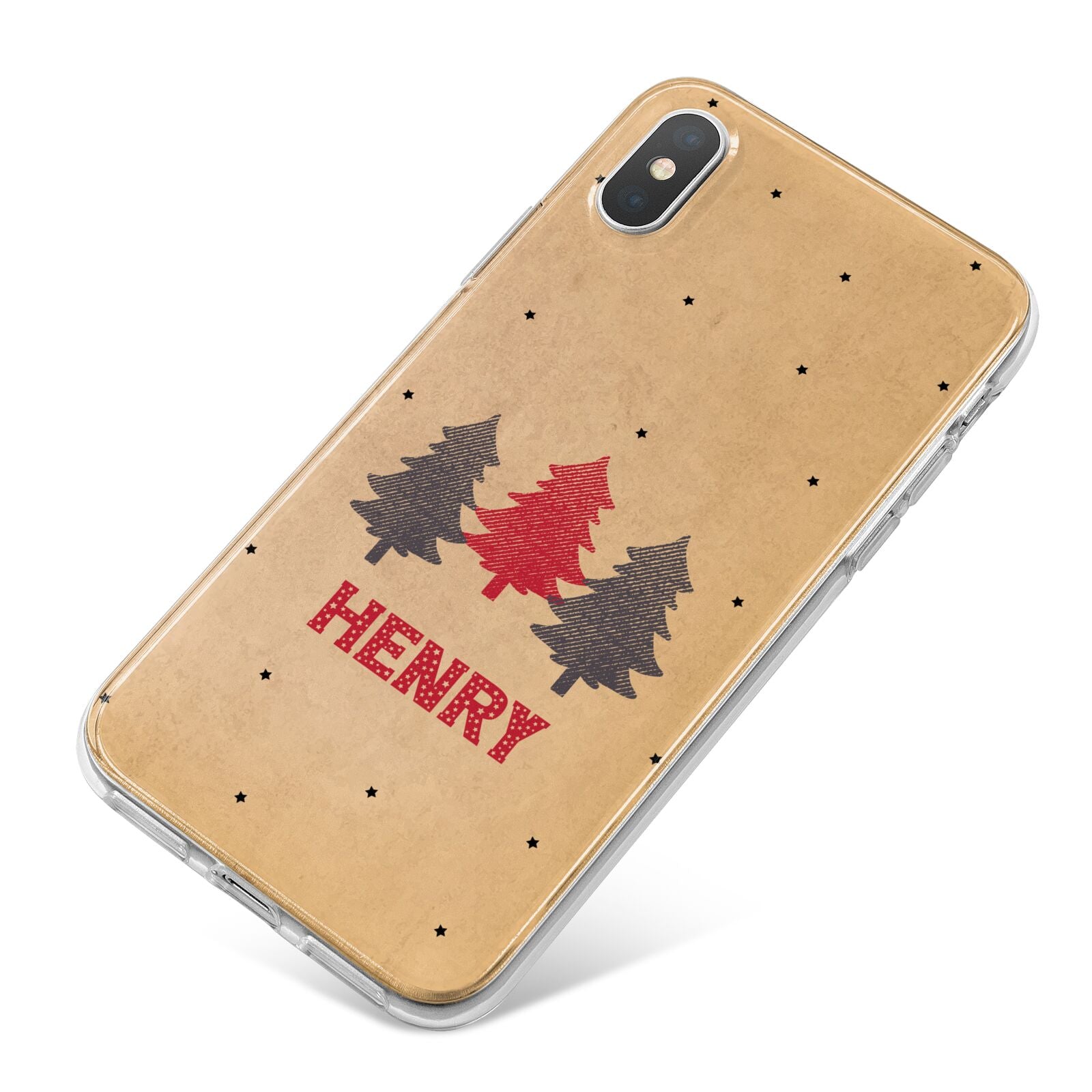 Personalised Christmas Tree iPhone X Bumper Case on Silver iPhone