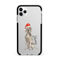 Personalised Christmas Weimaraner Apple iPhone 11 Pro Max in Silver with Black Impact Case