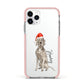 Personalised Christmas Weimaraner Apple iPhone 11 Pro in Silver with Pink Impact Case