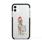 Personalised Christmas Weimaraner Apple iPhone 11 in White with Black Impact Case