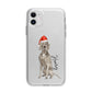 Personalised Christmas Weimaraner Apple iPhone 11 in White with Bumper Case