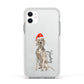 Personalised Christmas Weimaraner Apple iPhone 11 in White with White Impact Case