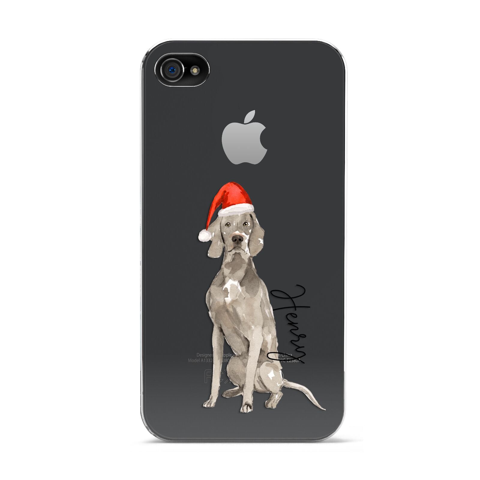Personalised Christmas Weimaraner Apple iPhone 4s Case