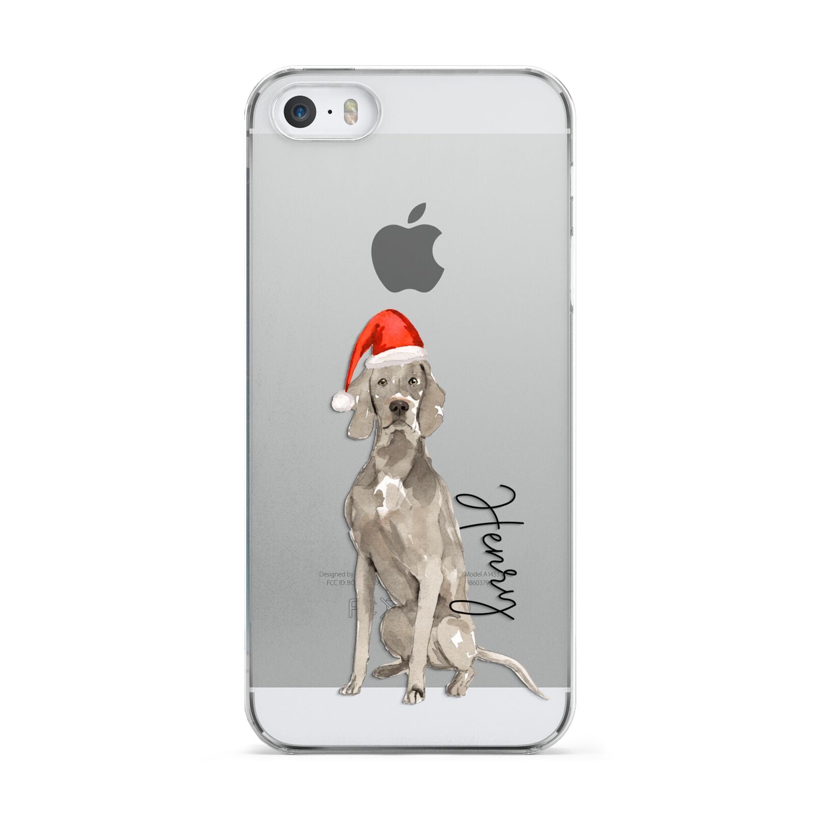 Personalised Christmas Weimaraner Apple iPhone 5 Case