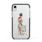 Personalised Christmas Weimaraner Apple iPhone XR Impact Case Black Edge on Silver Phone