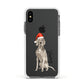 Personalised Christmas Weimaraner Apple iPhone Xs Impact Case White Edge on Black Phone