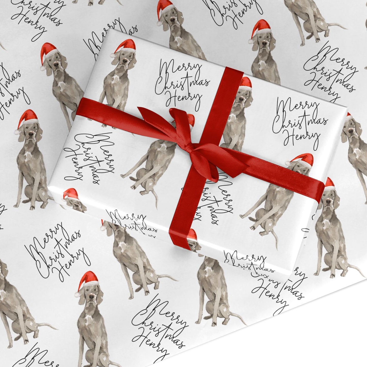 Personalised Christmas Weimaraner Custom Wrapping Paper
