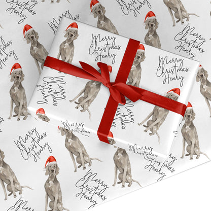 Personalised Christmas Weimaraner Custom Wrapping Paper