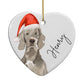 Personalised Christmas Weimaraner Heart Decoration Back Image