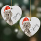 Personalised Christmas Weimaraner Heart Decoration on Christmas Background