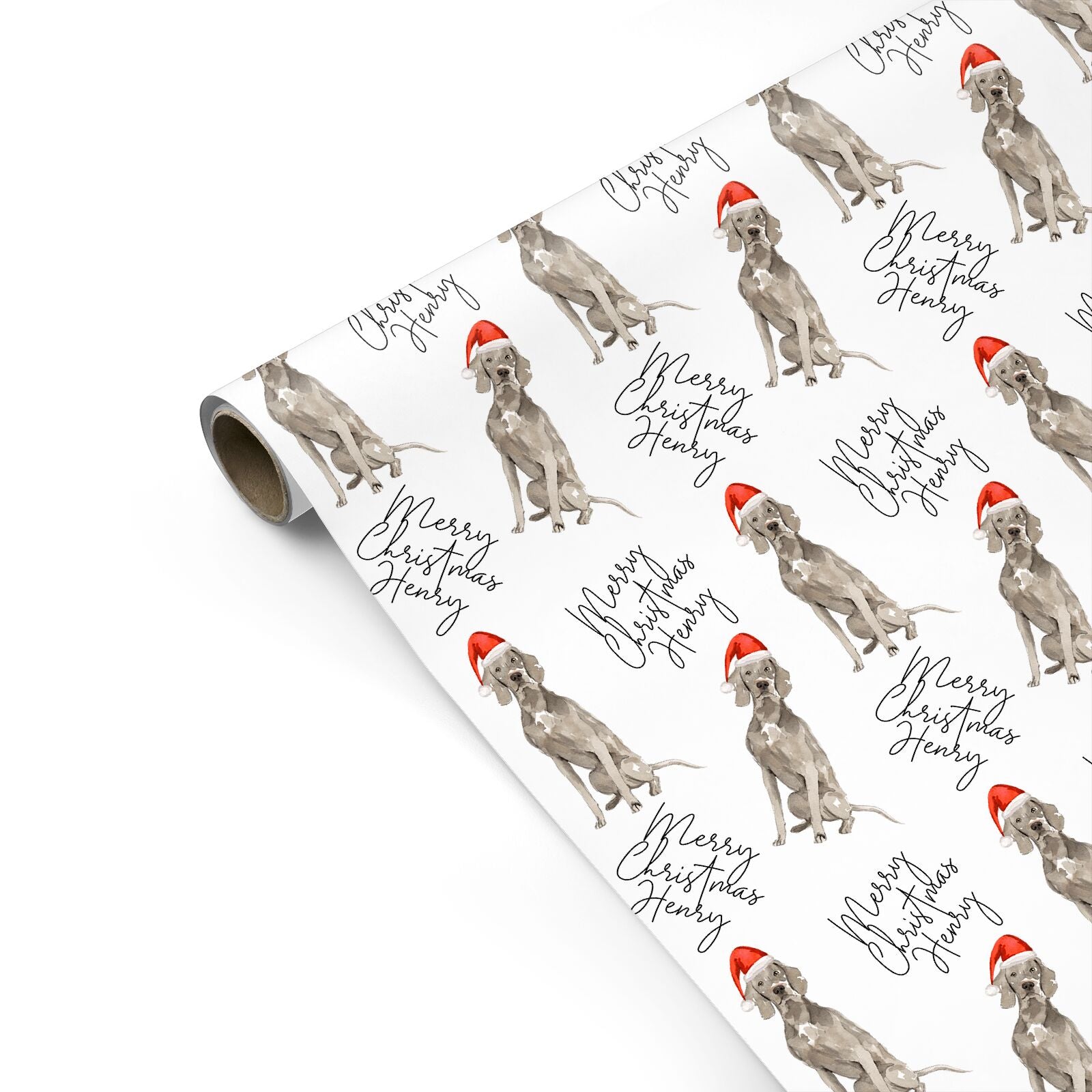 Personalised Christmas Weimaraner Personalised Gift Wrap