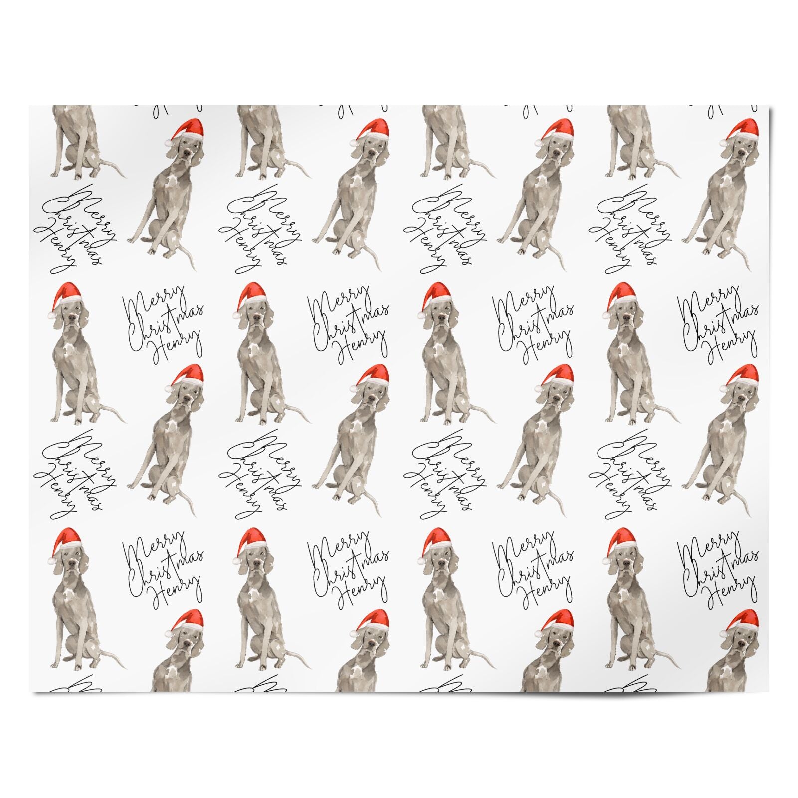 Personalised Christmas Weimaraner Personalised Wrapping Paper Alternative