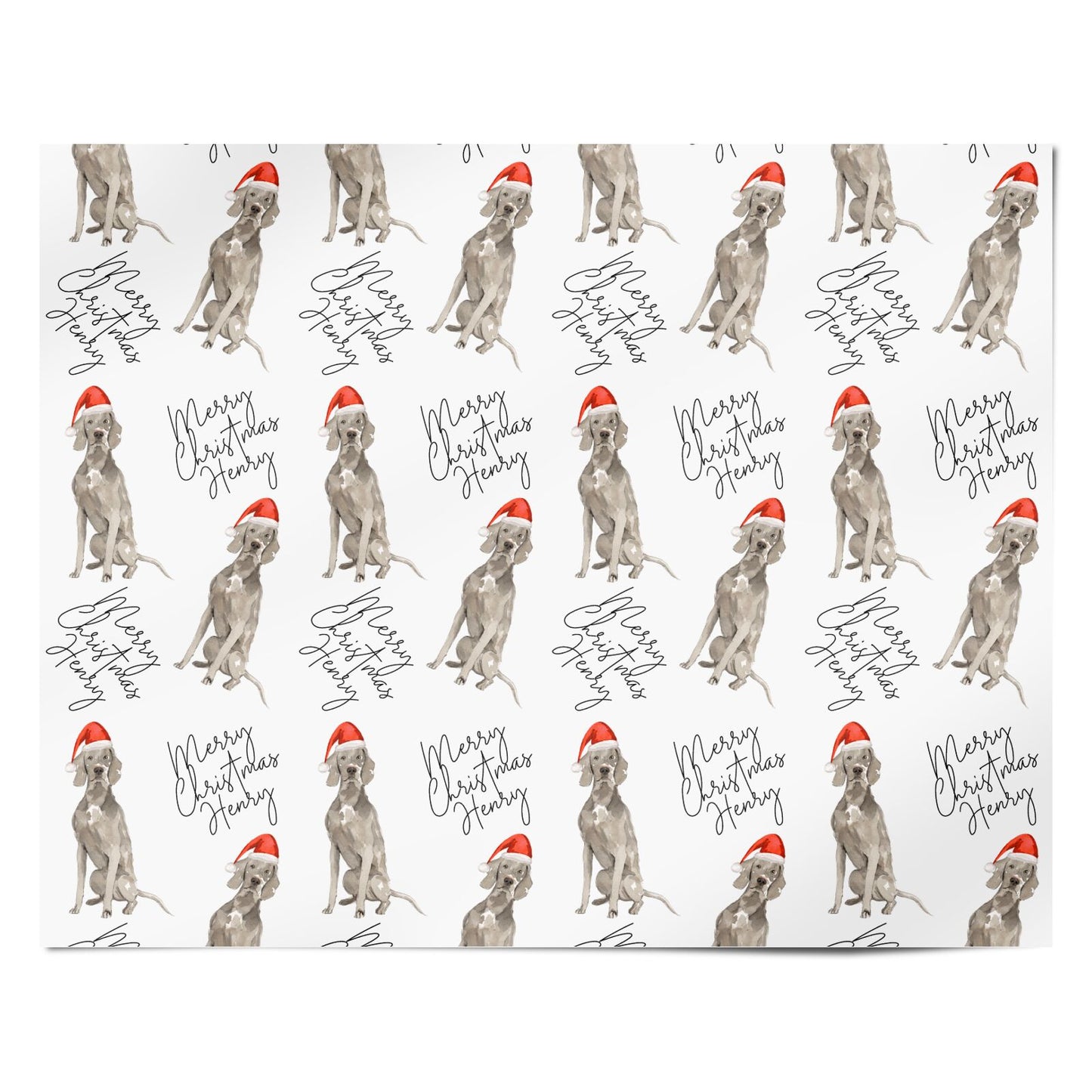 Personalised Christmas Weimaraner Personalised Wrapping Paper Alternative