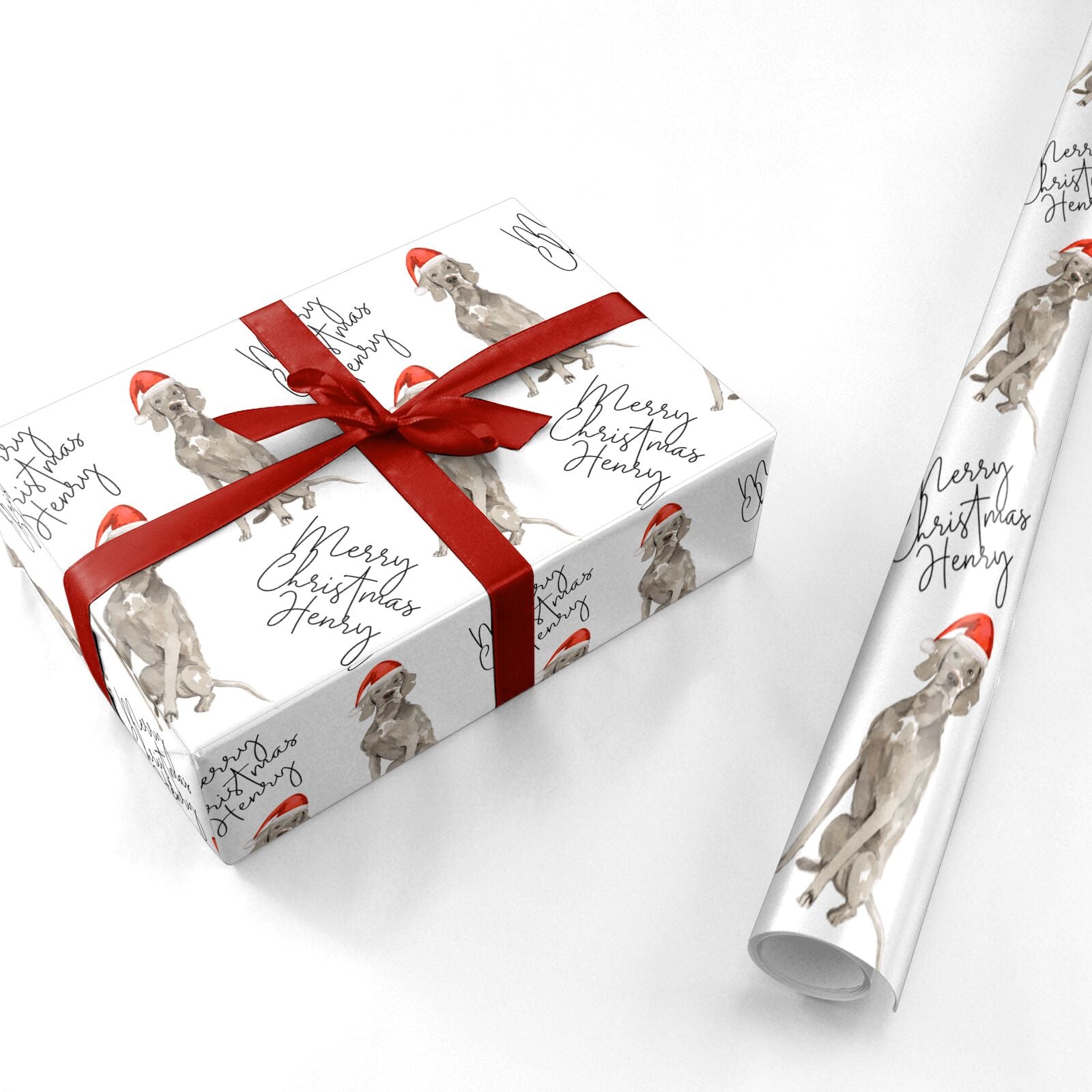 Personalised Christmas Weimaraner Personalised Wrapping Paper