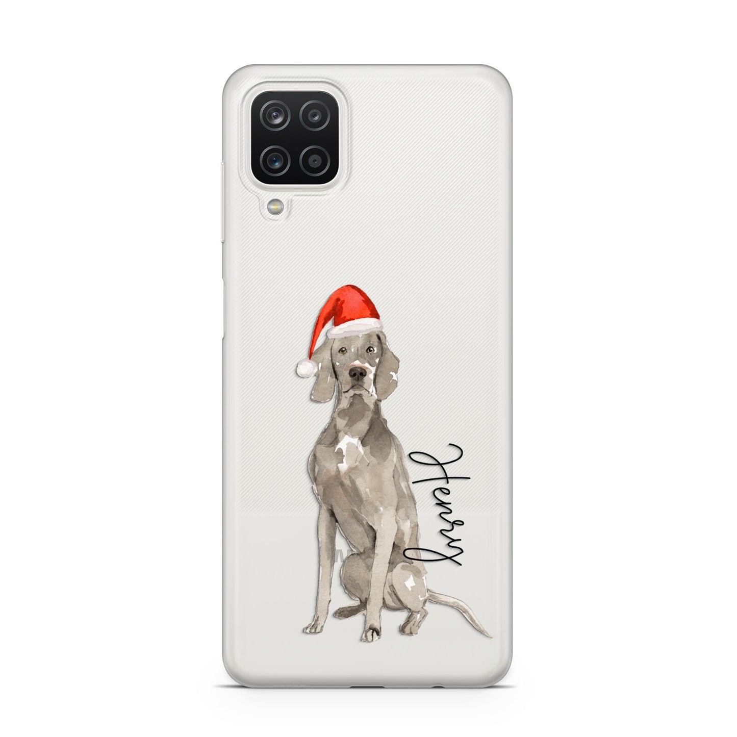 Personalised Christmas Weimaraner Samsung A12 Case