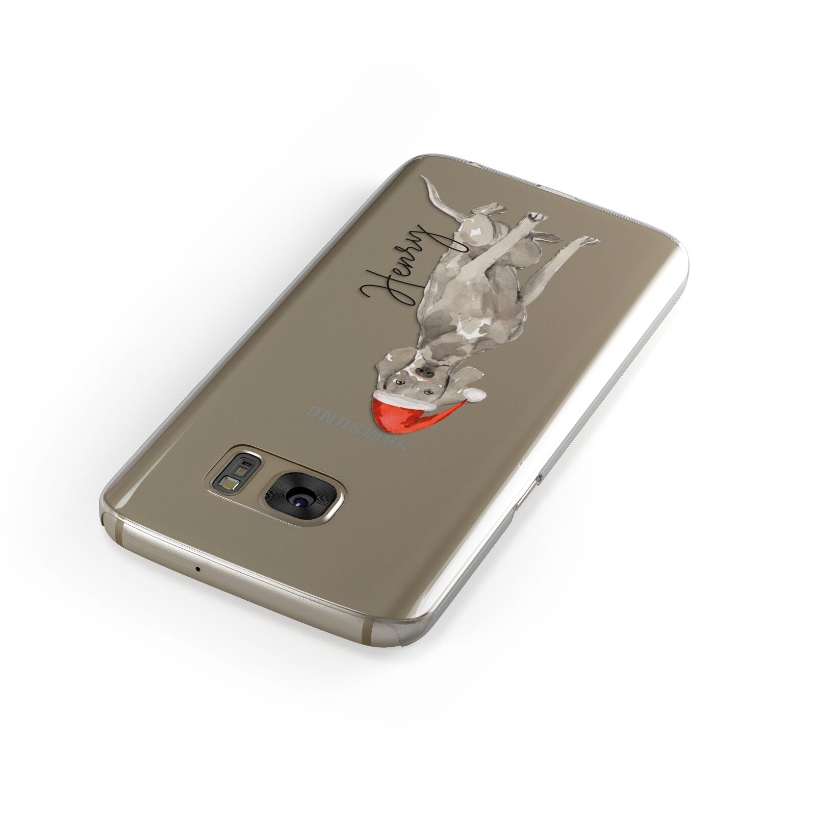 Personalised Christmas Weimaraner Samsung Galaxy Case Front Close Up