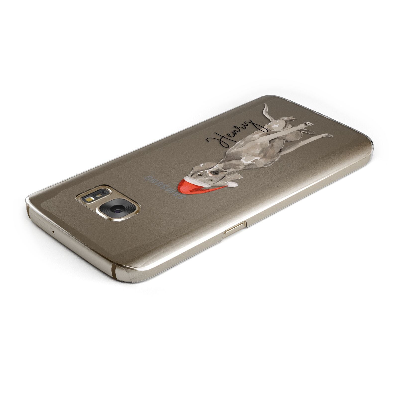 Personalised Christmas Weimaraner Samsung Galaxy Case Top Cutout