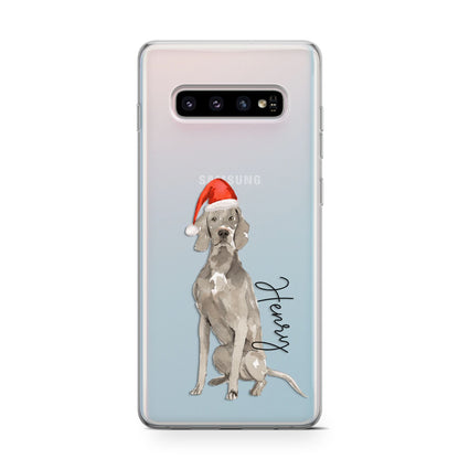 Personalised Christmas Weimaraner Samsung Galaxy S10 Case