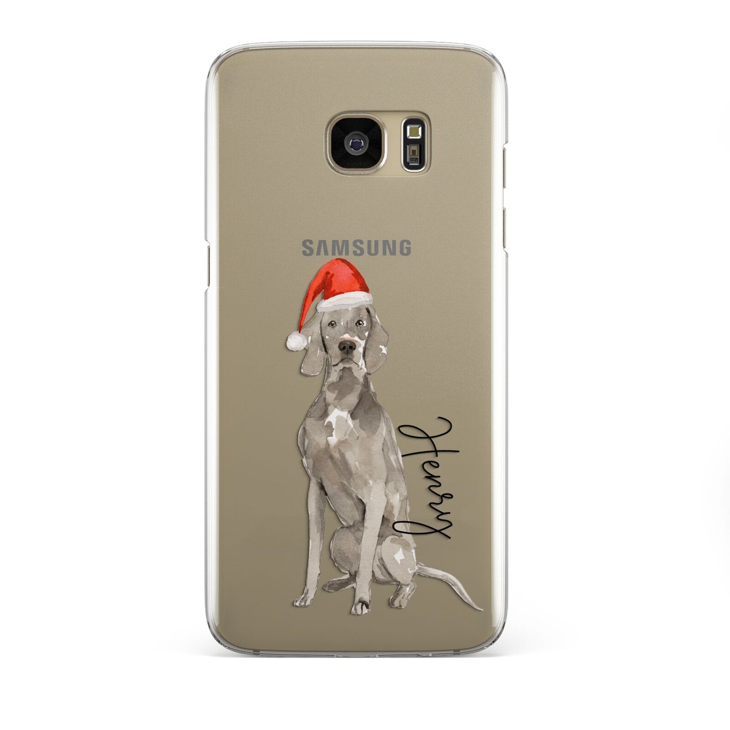 Personalised Christmas Weimaraner Samsung Galaxy S7 Edge Case
