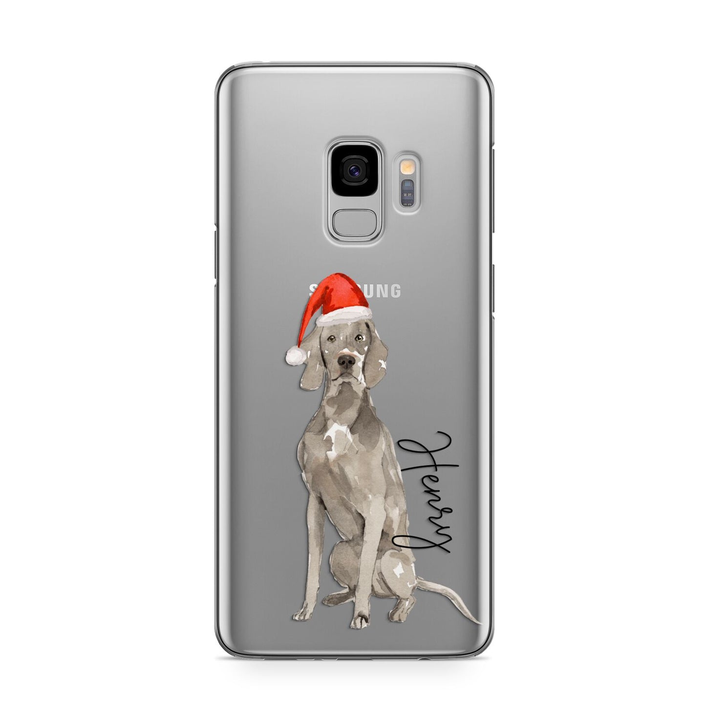 Personalised Christmas Weimaraner Samsung Galaxy S9 Case