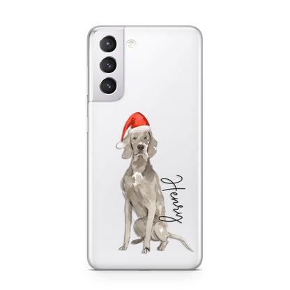 Personalised Christmas Weimaraner Samsung S21 Case