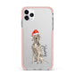 Personalised Christmas Weimaraner iPhone 11 Pro Max Impact Pink Edge Case