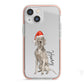 Personalised Christmas Weimaraner iPhone 13 Mini TPU Impact Case with Pink Edges