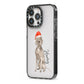 Personalised Christmas Weimaraner iPhone 13 Pro Black Impact Case Side Angle on Silver phone