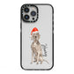 Personalised Christmas Weimaraner iPhone 13 Pro Max Black Impact Case on Silver phone