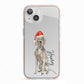 Personalised Christmas Weimaraner iPhone 13 TPU Impact Case with Pink Edges
