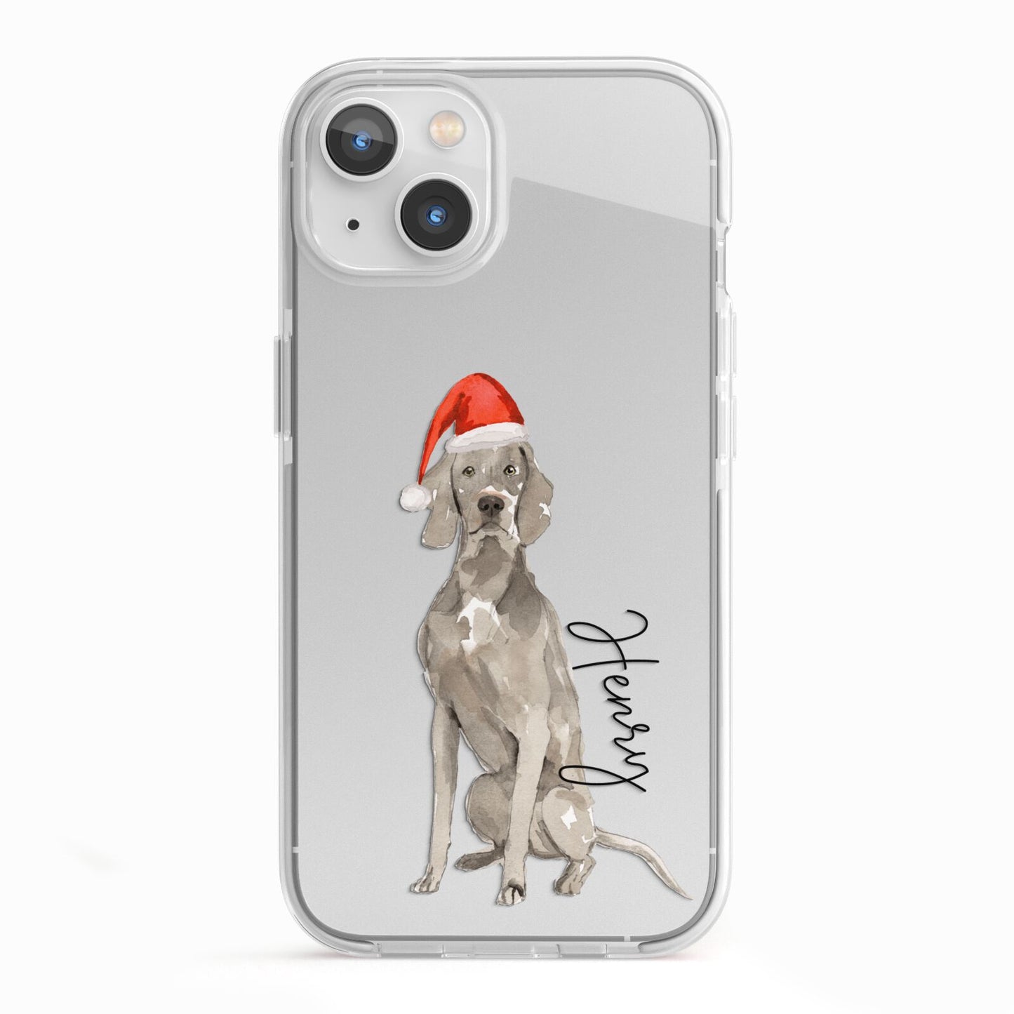 Personalised Christmas Weimaraner iPhone 13 TPU Impact Case with White Edges