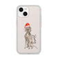 Personalised Christmas Weimaraner iPhone 14 Clear Tough Case Starlight