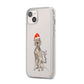 Personalised Christmas Weimaraner iPhone 14 Plus Clear Tough Case Starlight Angled Image