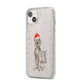 Personalised Christmas Weimaraner iPhone 14 Plus Glitter Tough Case Starlight Angled Image