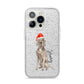 Personalised Christmas Weimaraner iPhone 14 Pro Glitter Tough Case Silver