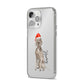 Personalised Christmas Weimaraner iPhone 14 Pro Max Clear Tough Case Silver Angled Image