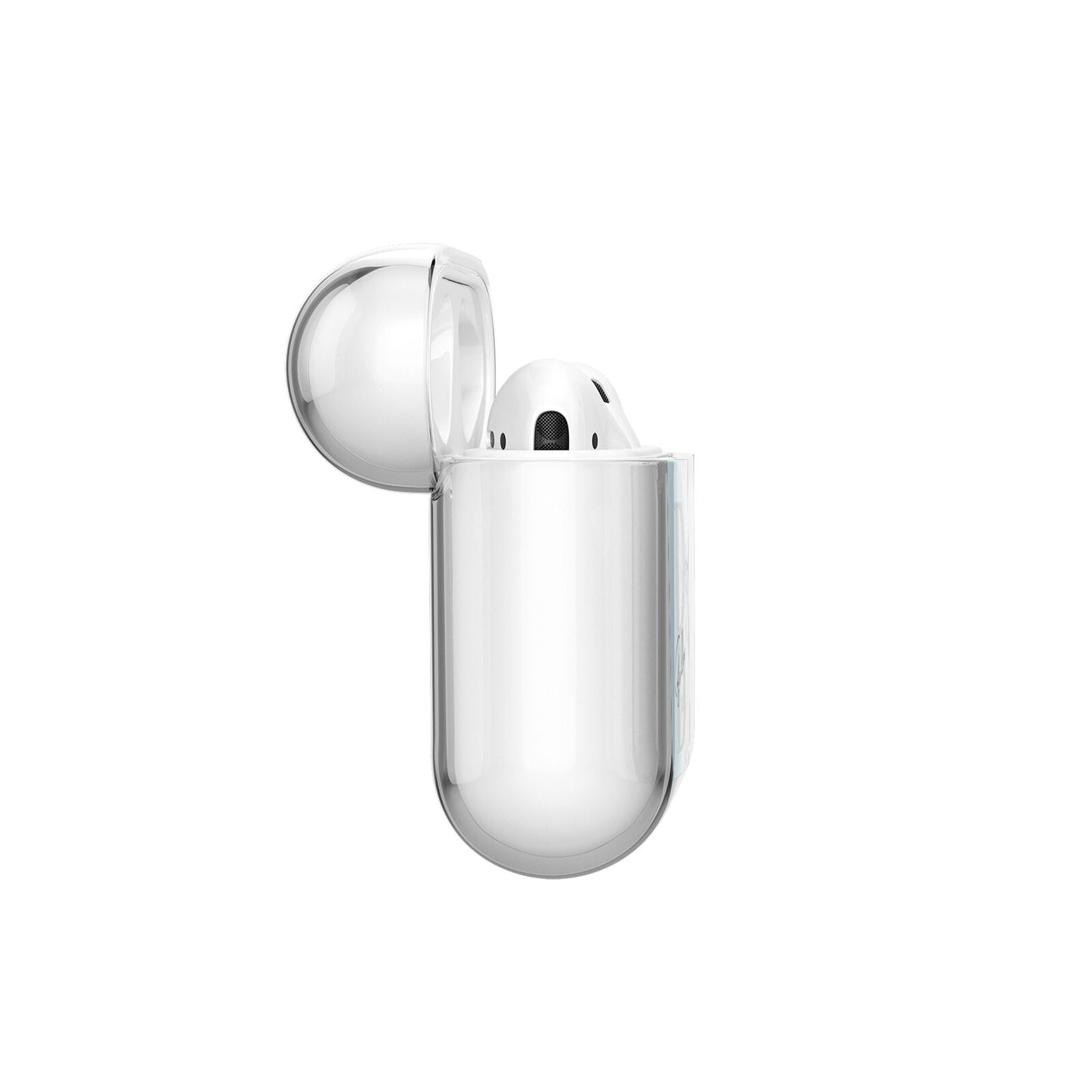 Personalised Chrome Marble AirPods Case Side Angle