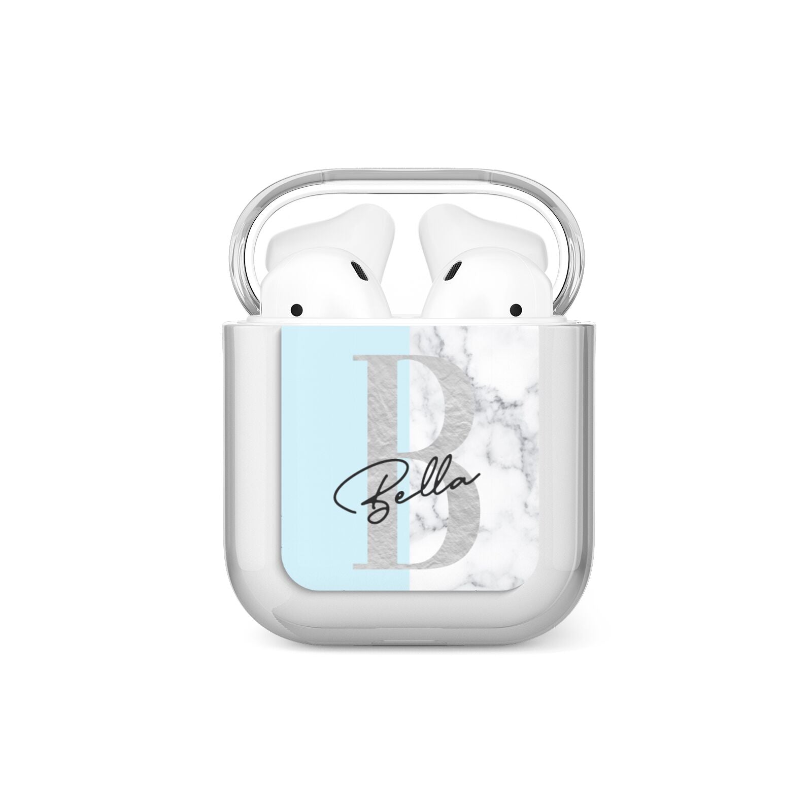 Personalised Chrome Marble AirPods Case