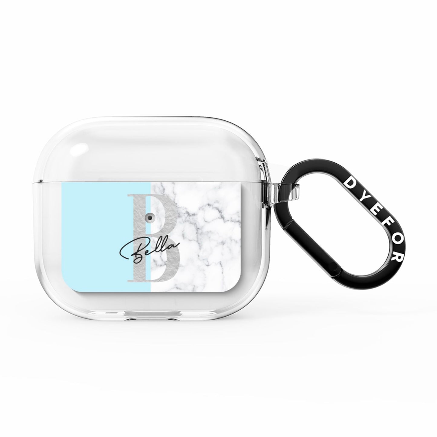 Personalised Chrome Marble AirPods Clear Case 3rd Gen