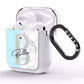 Personalised Chrome Marble AirPods Clear Case Side Image