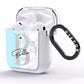 Personalised Chrome Marble AirPods Clear Case Side Image