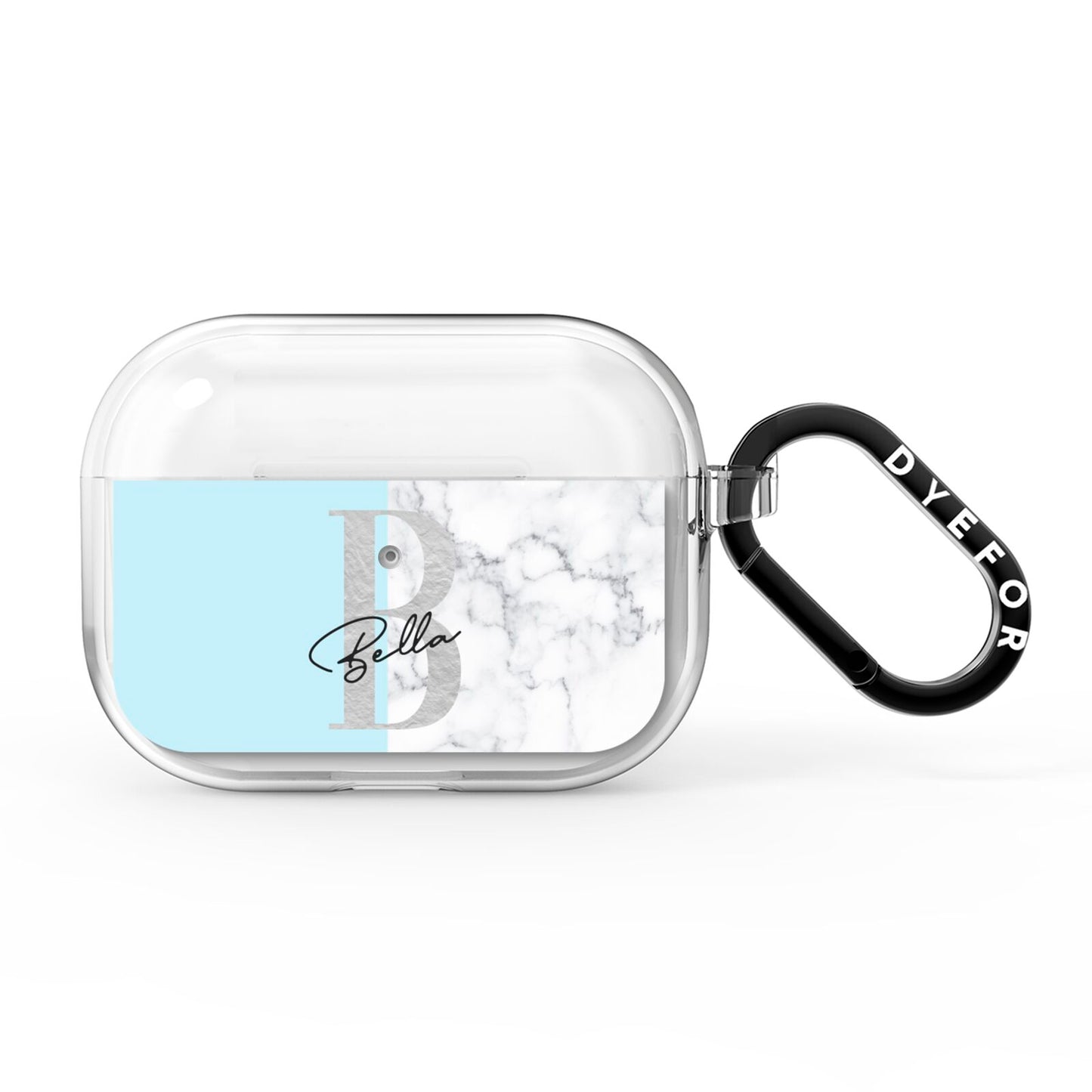 Personalised Chrome Marble AirPods Pro Clear Case