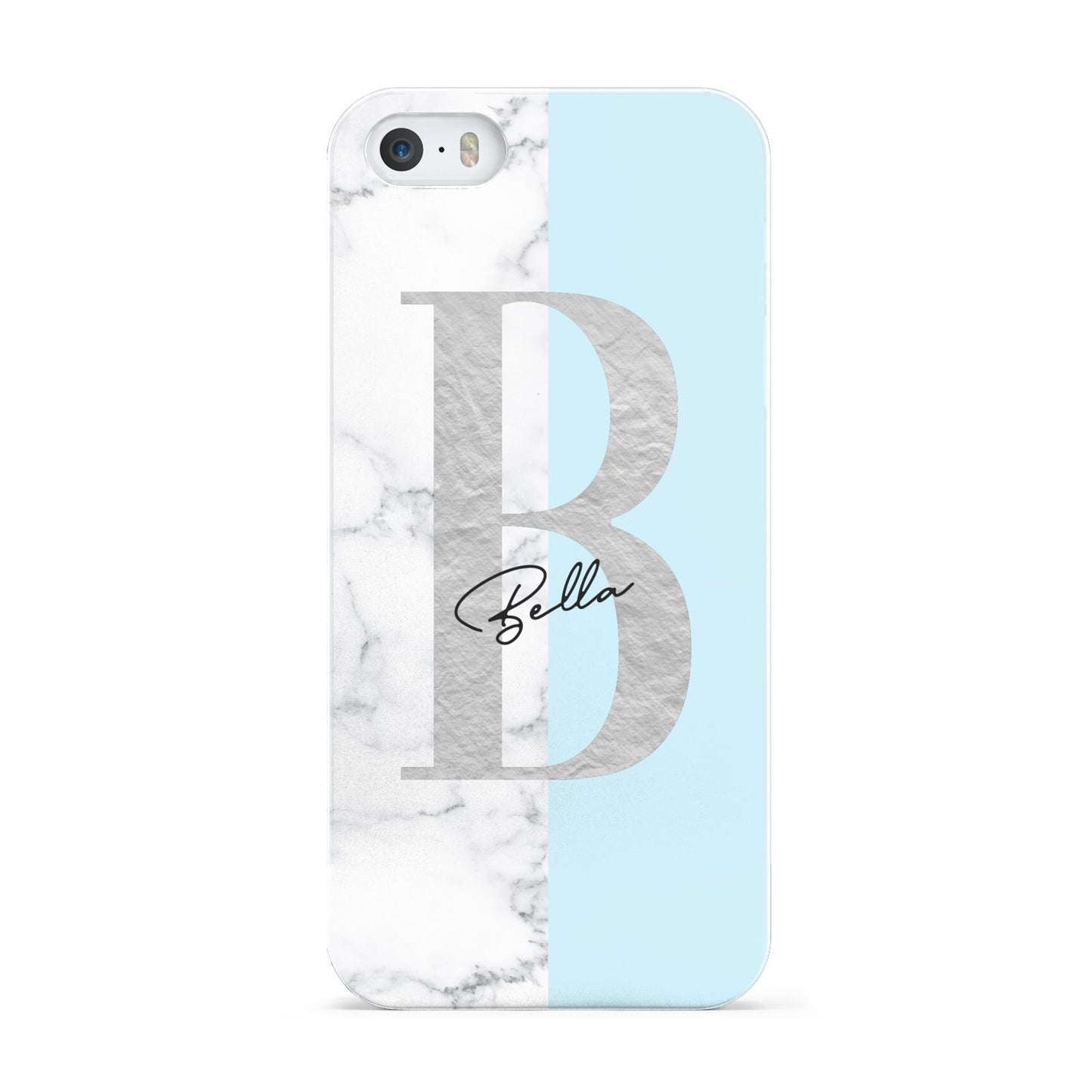 Personalised Chrome Marble Apple iPhone 5 Case